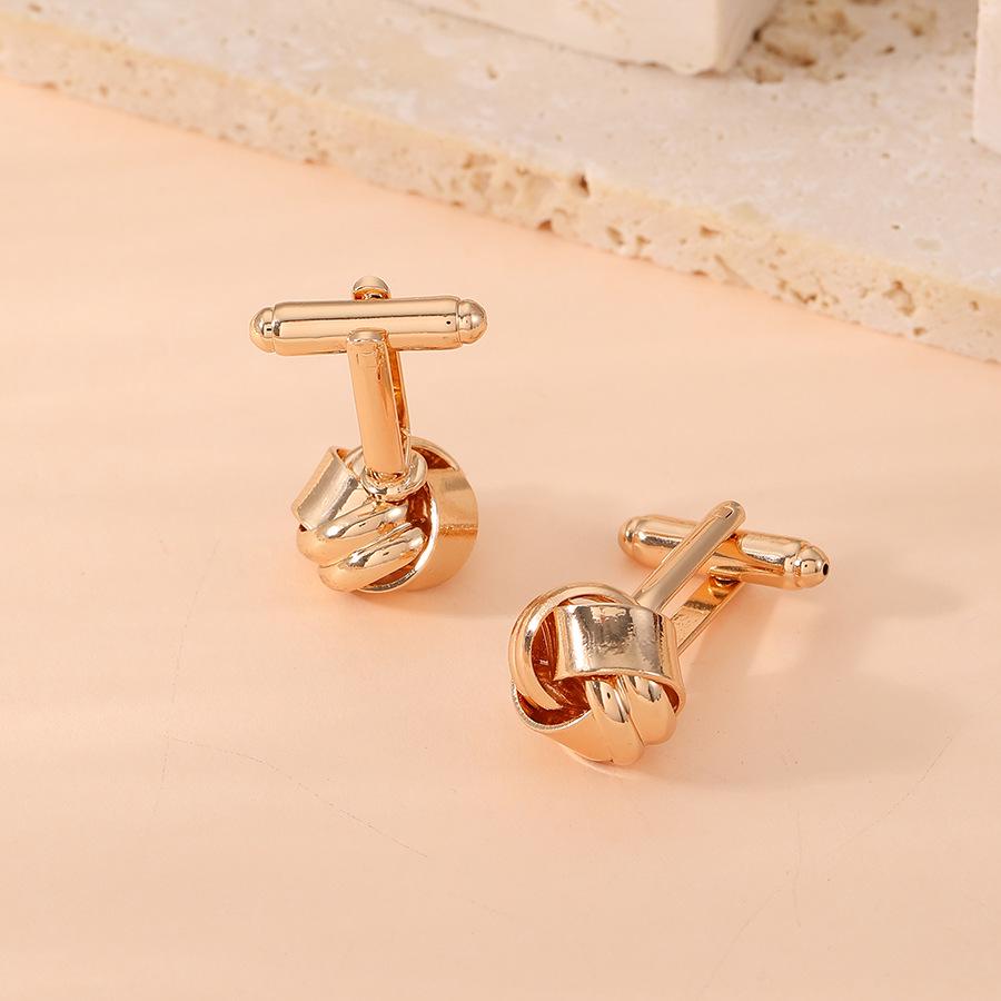 Men's Business Shirt Cufflinks - Smooth Hollow Cable Knit Sleeve Style