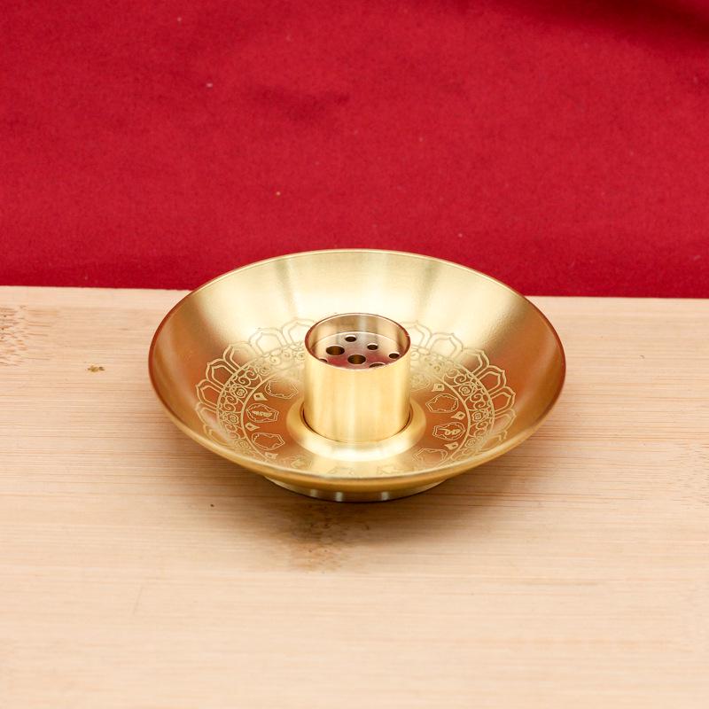 Brass Gourd Incense Burner & Holder with Lotus Design for Stick Incense, Home Worship, and Meditation