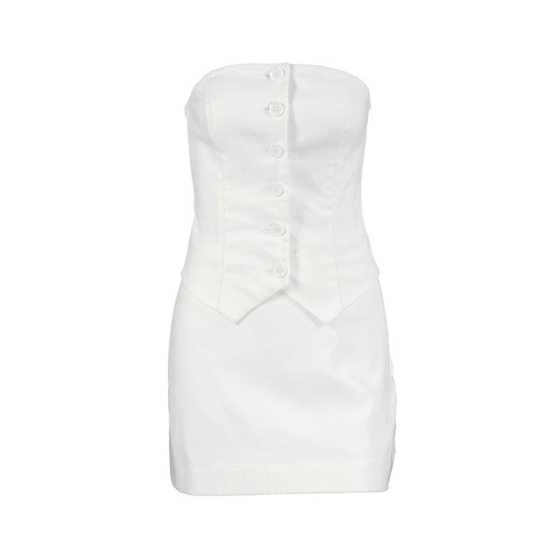 Womens 2-Piece Set Sleeveless Vest Top Pencil Skirt Slim Fit Elegant Outfit