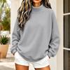 Women's Fashion Color Neck Long Sleeve Pullover Sweatshirt for Casual Everyday Wear
