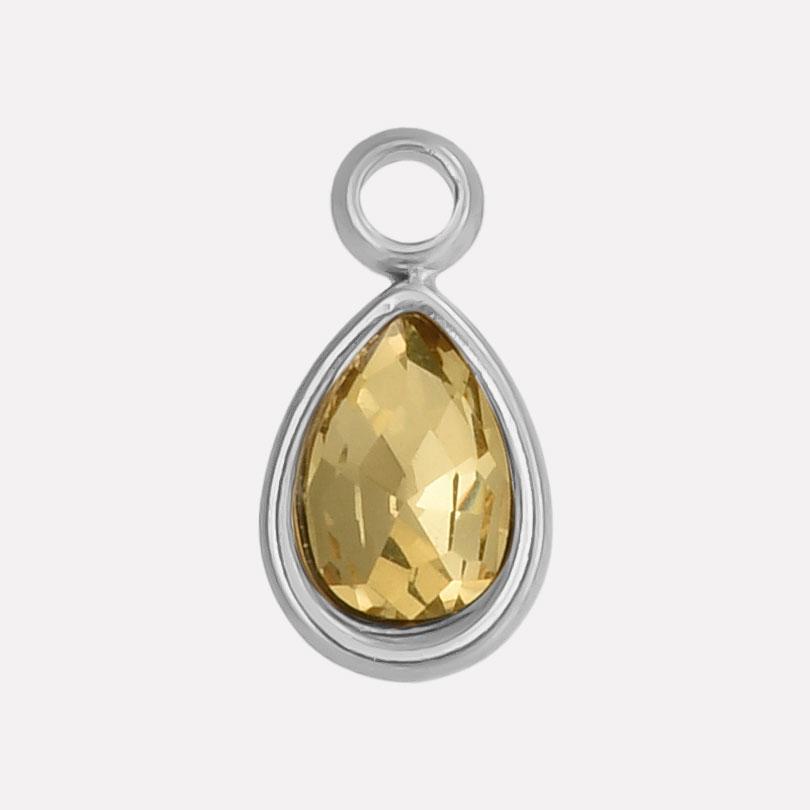 Geometry Water Droplets Pendant Shiny Rhinestone Stainless Steel Base Waterproof Charms For Jewelry Making Supplies DIY Bracelet
