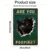 Are You Pooping Signs Funny Black Cat Sign for Bathroom Wall Decor, Vintage Cat Gift 8 X 12 Inch