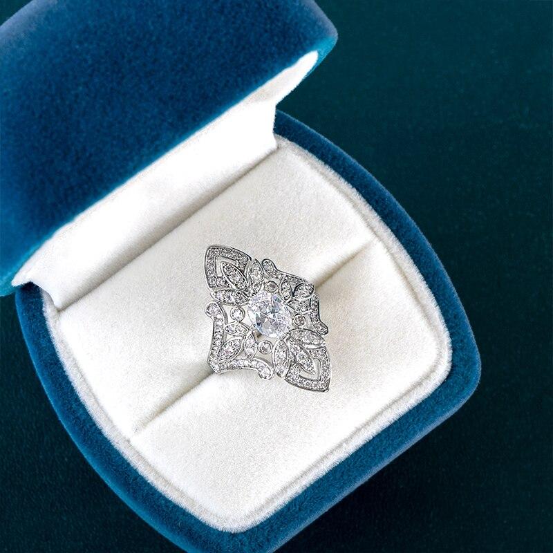BELLA BOX Luxury Fashion Wedding Rings Women Delicate Floral Cubic Zirconia Engagement Rings Party Gift Silver Color Jewelry