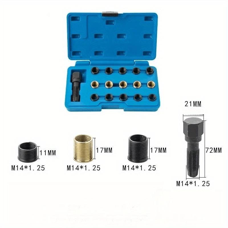 Spark plug thread repair tool kit