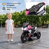 Kids Electric Motorcycle, 6V Ride on Motorcycle with 3 Wheels, LED Headlight, Music, Horn for Boys Girls 3-5 Years, Pink
