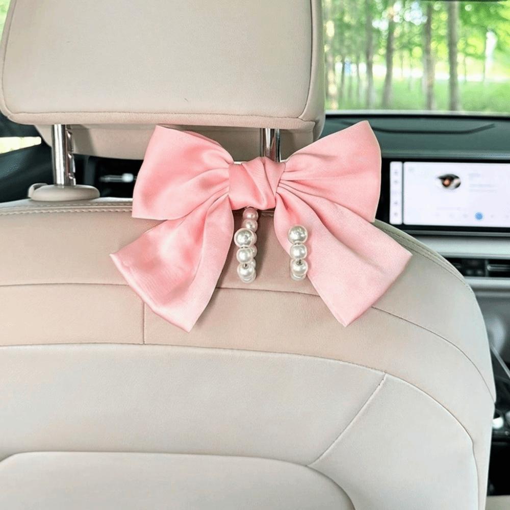 Clip On Seat Back Hanger Bowknot Design Car Organizer Vehicle Decor Backseat Hook Car Interior