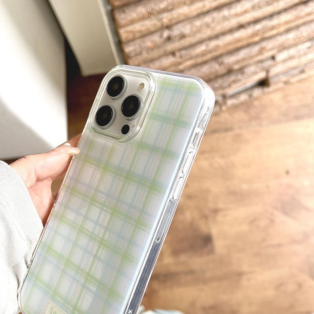 New Checkered Suits Apple 16promax Mobile Phone Case Apple 15 Protective Case 14 Bracelet 13 Anti Fall 12 Women's Models