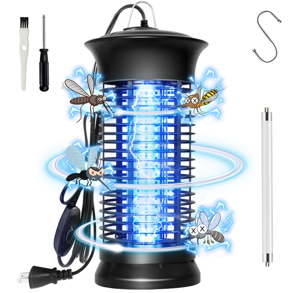 encologi Electric Insect Killer [2M Switch with Power Cord] Insect Lamp, Fruit Fly Trap, Insect Killer, Insect Trap with Switch, Electric Insect Kille