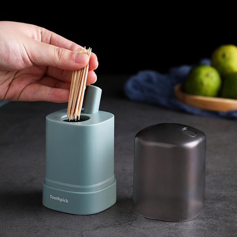 Toothpick Box Detachable Tooth Pick Storage Dispenser Automatic Push-type Toothpick Holder Box