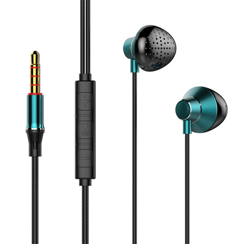 

T3 Wire Control In-ear Headphones Bass Stereo Music Earbuds Earphone 3.5mm Universal Ergonomic зелений