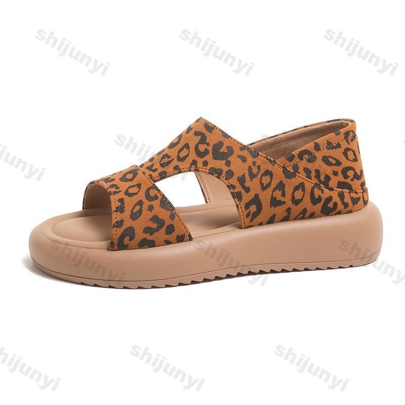 Fashion 2025 Summer Thick Bottom Casual Sandals for Women's Comfortable Fashion Open Toes Low Heel Lightweight Outdoor Beach Cool Shoes
