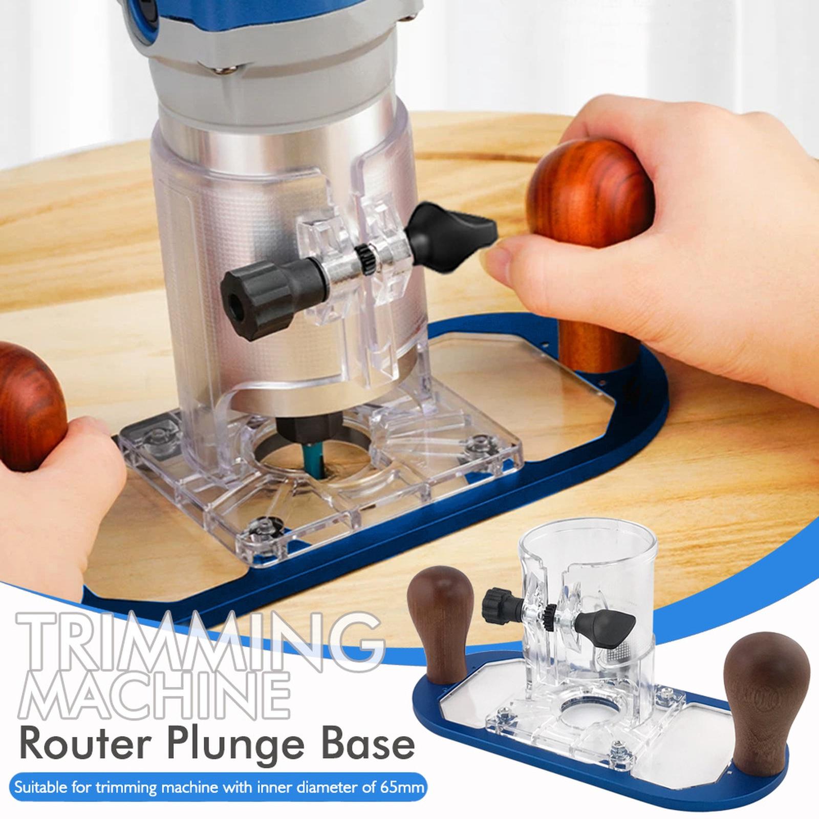 

База для фрезера з направляючою для краю - Деревообробний обрізний верстат Фрезерування Перекидна Гравірування Обрізка Отвор Фрезерувальна База one size синій