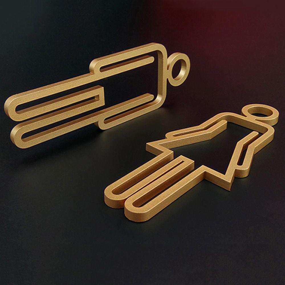 3D Acrylic Creative Toilet Door Sign WC Plaque Toilet Symbol Bathroom Signage Restroom Sign