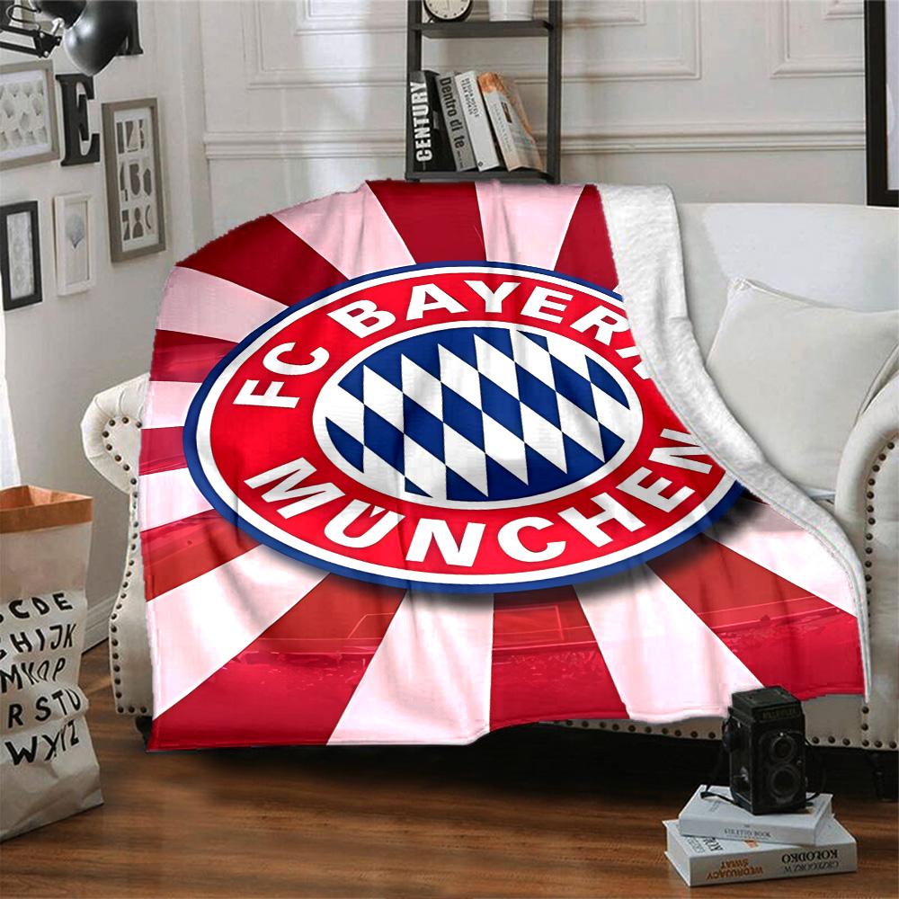 Bayern Munich Crest Blanket Warmthful Decor Perfect for Chair Bed Office Chair All-Season Use Stylish Decor Suitable for Gifting Relatives and Friends