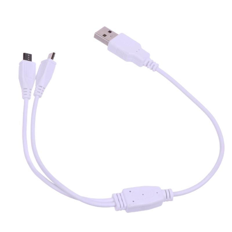 2 In 1 USB To Dual Micro USB Cable Charging Wire Cord Two Device USB Charger Splitter Cable for Cellphone