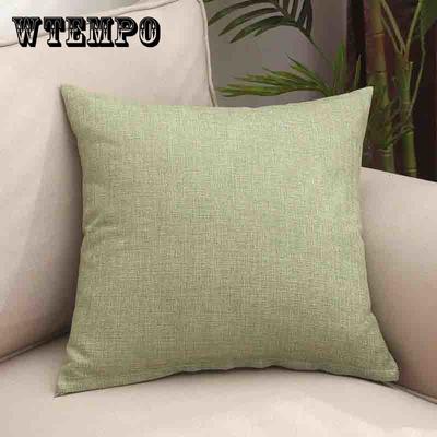 Square Linen Solid Color Sofa Pillow Home Bedside Back Car Lumbar Office Cushion Cover Pillowcase Removable and Washable