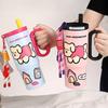 720ml Thermal Water Bottle Leak Proof Drinking Straw Cup Milk Tea Cup Outdoor Insulated Mug  Sports