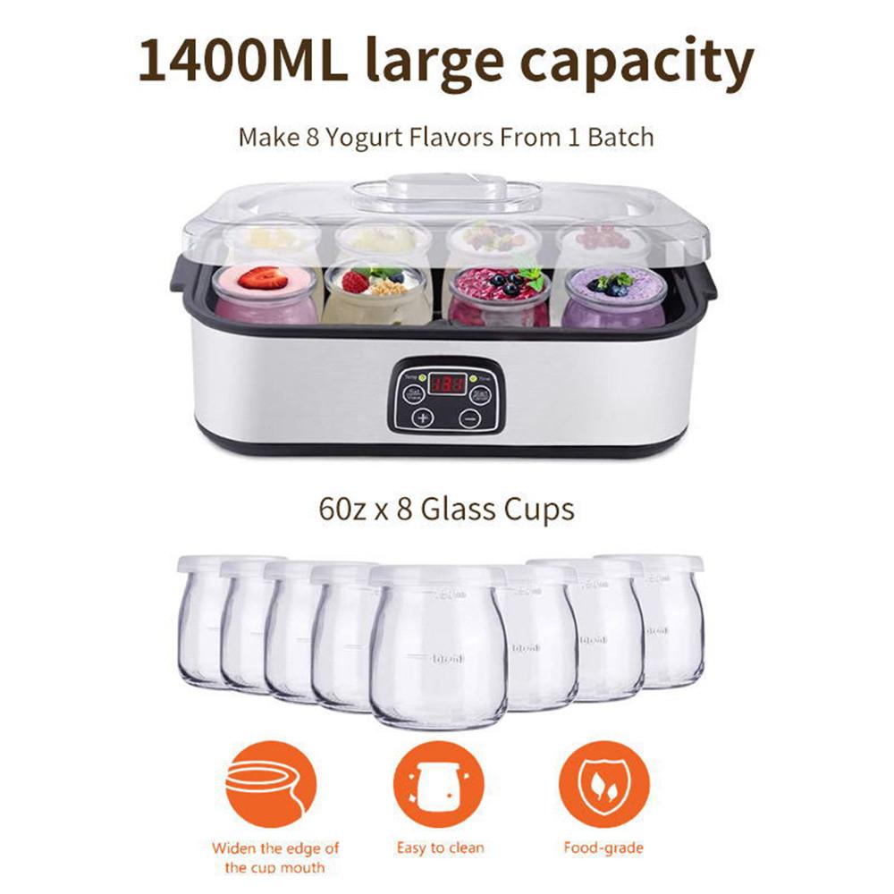 Adjustable Temperature Yogurt Machine Kitchen Food Processing Equipment Household Small Automatic Digital Yogurt Maker