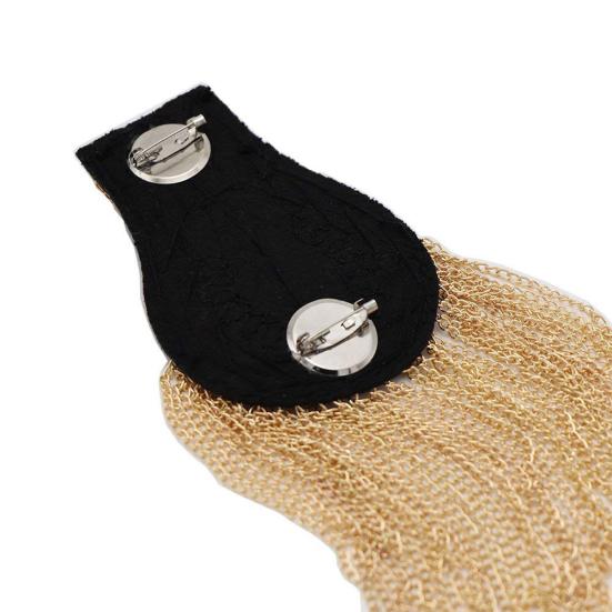 1Pc Vintage Rivet Tassels Shoulder Brooch Badge Suit Epaulette Clothes Decor