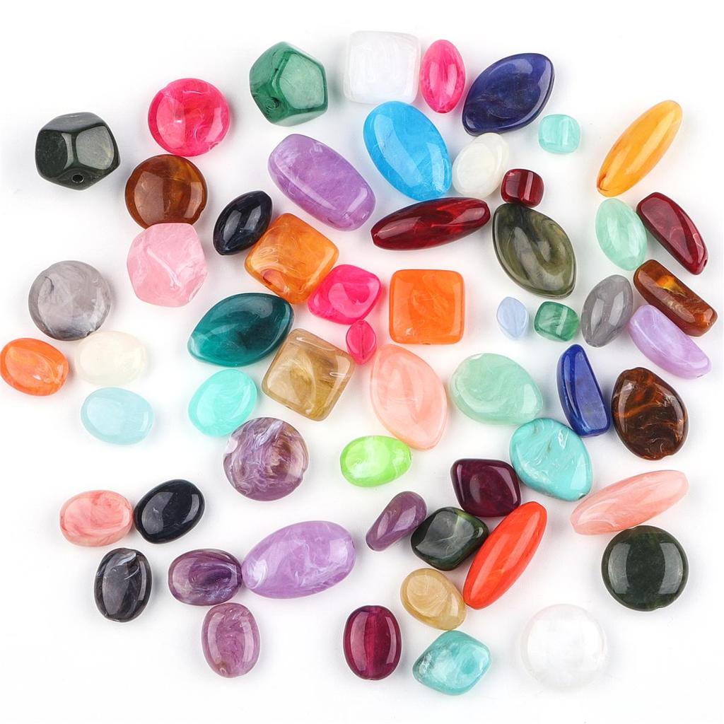 10-50pcs Multi Different Shapes Plastic Acrylic Beads for Bracelet Necklace DIY Jewelry Making