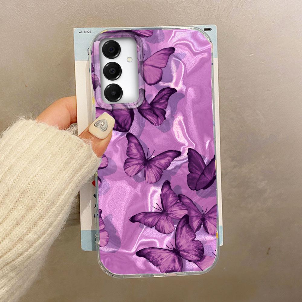 

Фиолетовый чехол для телефона с текстурой «Волна» для Samsung Galaxy A55 A56 A36 A26 A16 A54 A14 A24 A06, силиконовая задняя крышка Samsung A53 белый