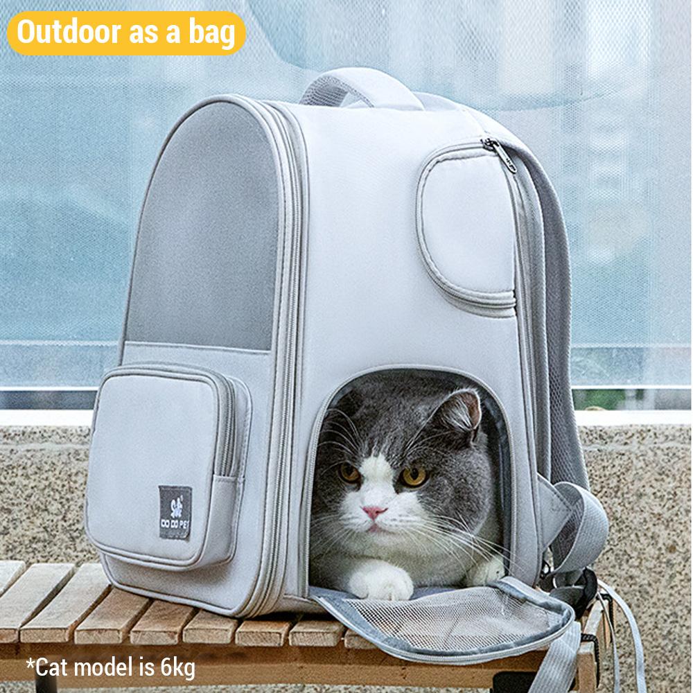 Cat Carrier Outdoor Portable Breathable Pet Bag Shoulder Backpack Handheld Pet Bag Expandable Pet Backpack Cat Crate