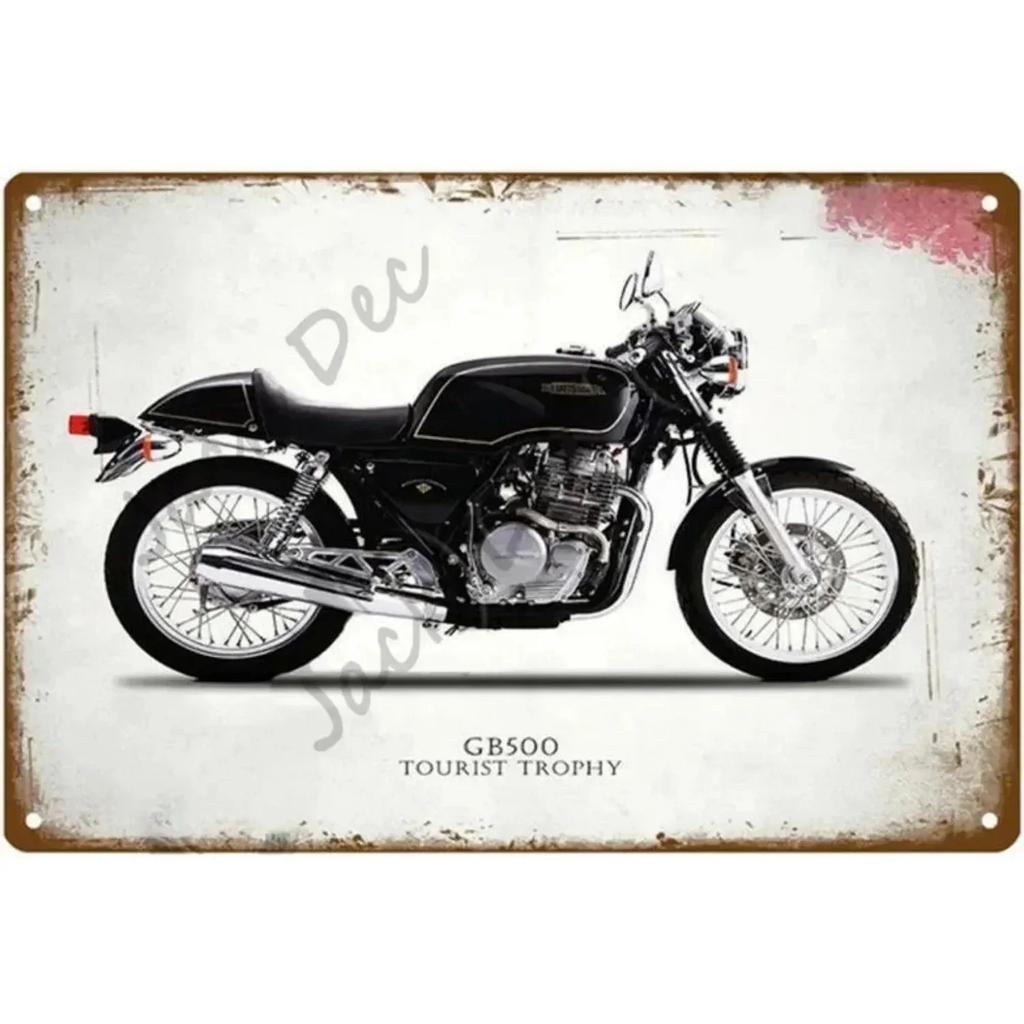 MotorcycleVintageCo Pinup Kovové cedule - Vintage umělecké plakáty - Železná malba Nástěnná dekorace - Pozvedne výzdobu v pánském doupěti a baru