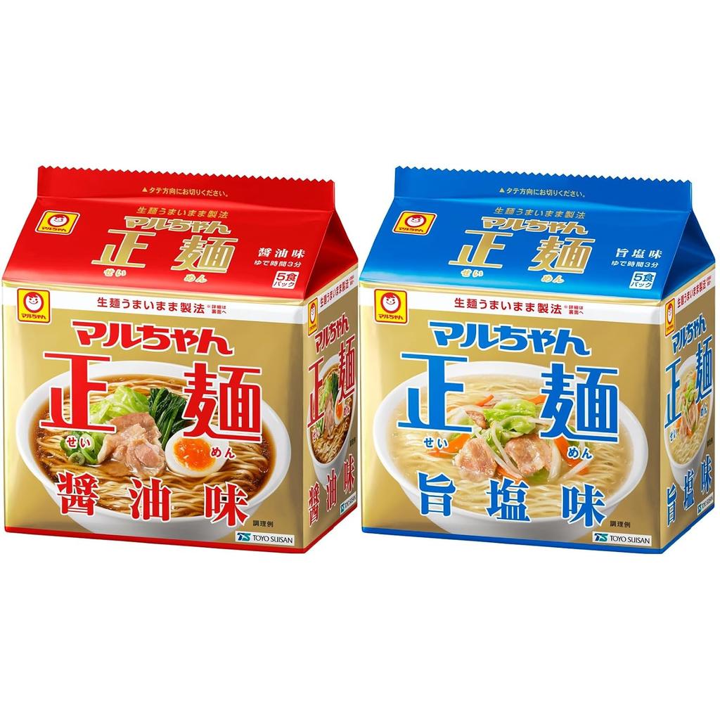 Maruchan Seimen Soy Sauce Umami Salt Assortment (1 bag each 5 servings x 2 types total 10 pieces Ramen bagged noodles) Instant (non-fried noodles box