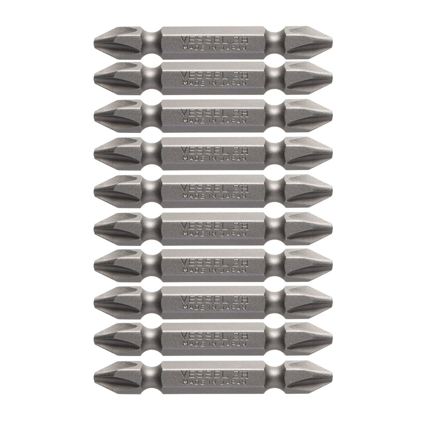 

[Amazon.co.jp Limited] Насадка VESSEL з подвійною головкою Air для електричної викрутки + 2 x 50 мм, набір із 10 твердостей: Х (Висока твердість) B43 ZP