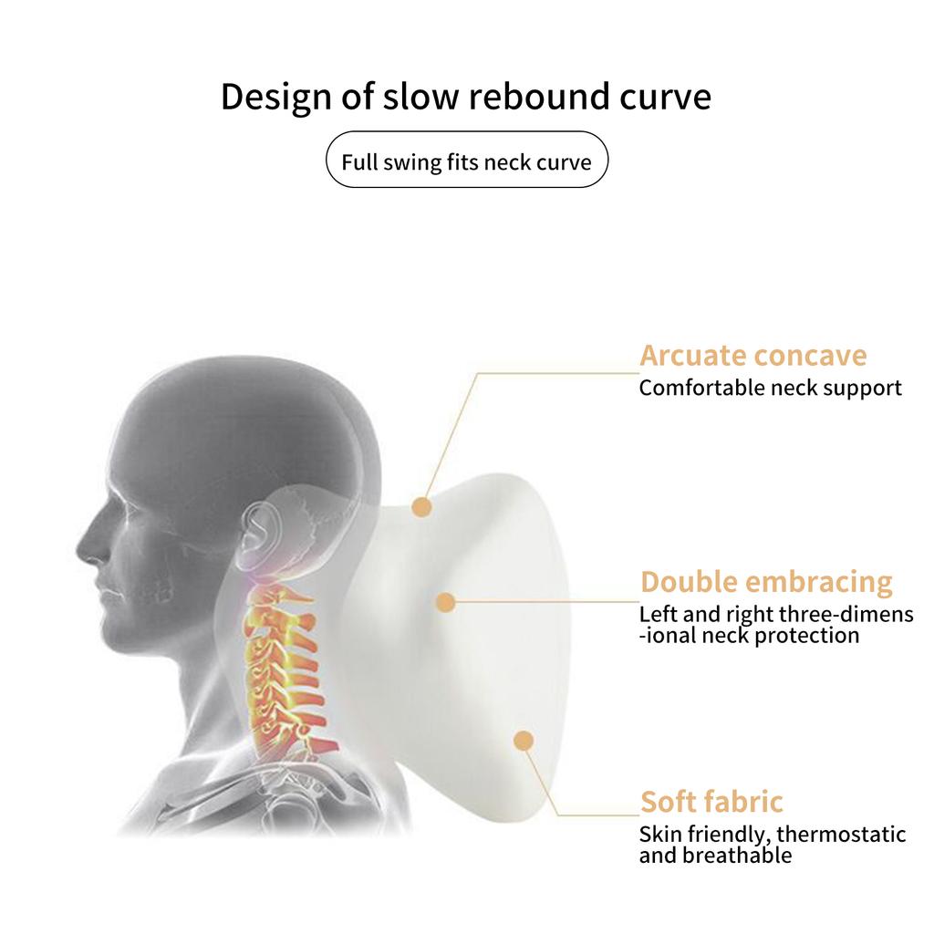 Car Neck Headrest Pillow Rest Head Support Cushion Car Breathable Memory Foam Slow Rebound Guard Car Lumbar Pillow Universal