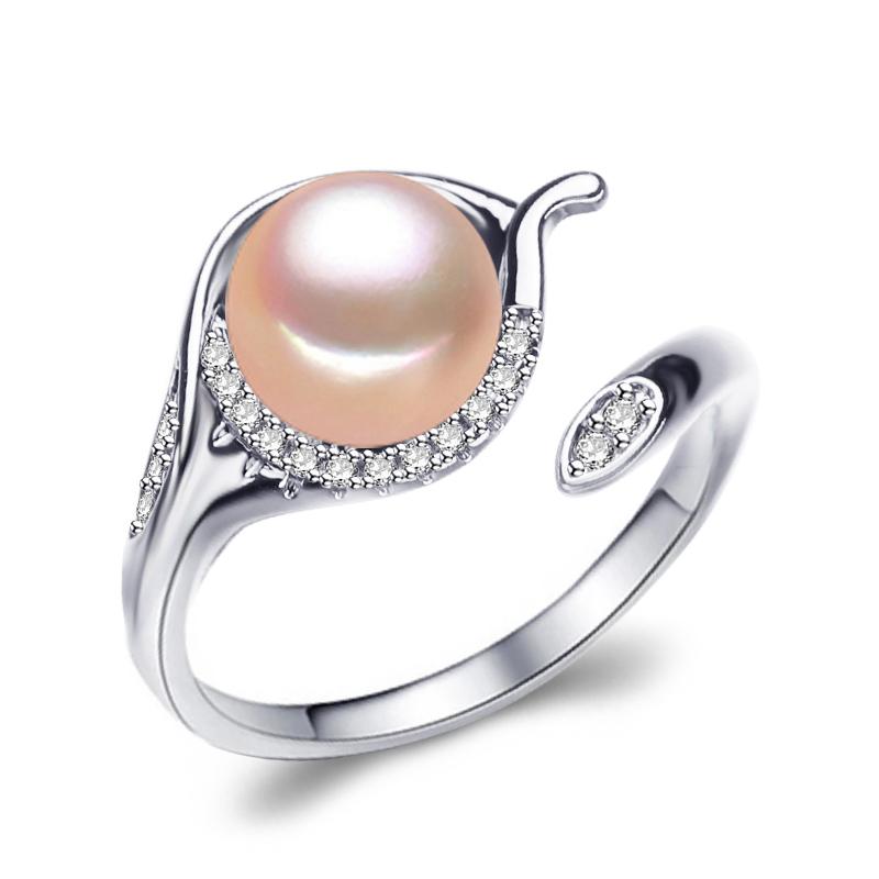 Fingerring 925 Silber vergoldet echte Süßwasserperle Perlen Schmuck Zirkon rosa Fingerring 925 Silber vergoldet echte Süßwasserperle Perlen Schmuck Zirkon rosa