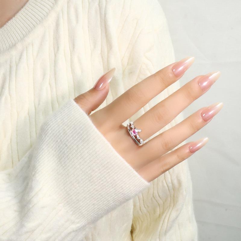 Gu Maoning, hollow star ring, cold wind personality tide open index finger ring, light luxury diamond meteor ring