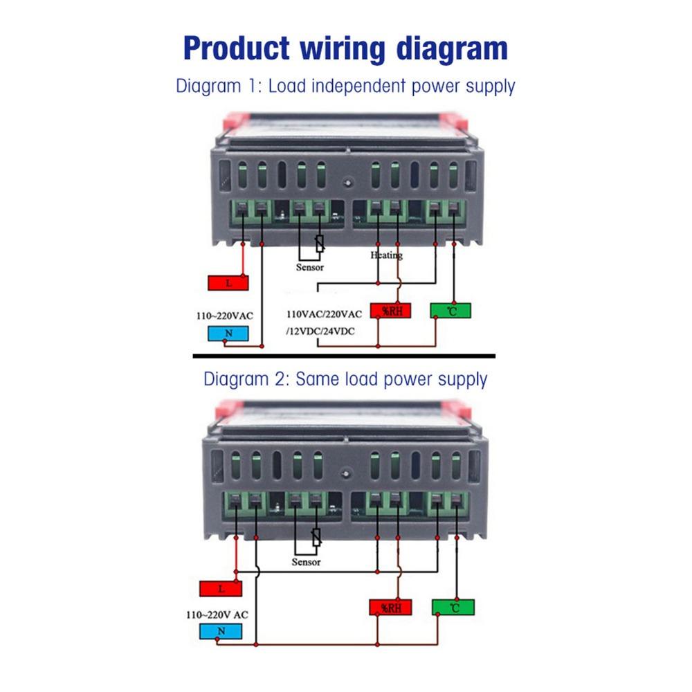 STC-3028 Temperatur-Feuchtigkeitsregler 12V / 24V / 110V-220V Heiz-Kühl-Schalter Doppelanzeige Thermostat Digitalanzeige