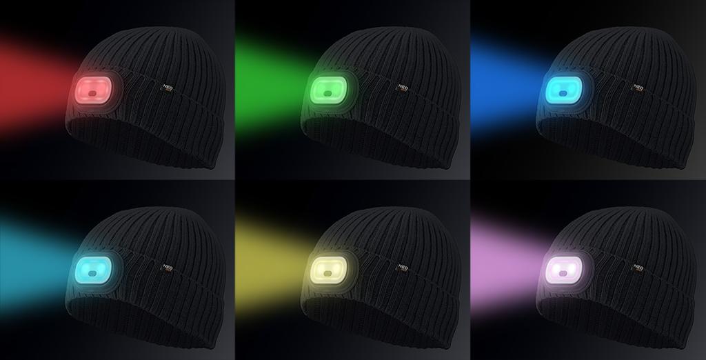 Cap with RGB LED flashlight, graphite