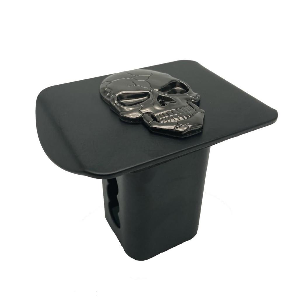3D Skull Metal Trailer Hook Dust Plug Cover - Square Mouth Protection for American Trailers