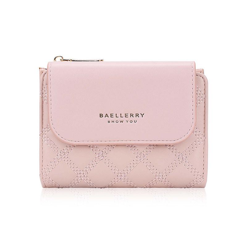 

Baellerry женский короткий кошелек с несколькими слотами для карт, женский модный мини-держатель для карт, сумки для денег, кошелек, кошельки 12.5*10*2cm розовый