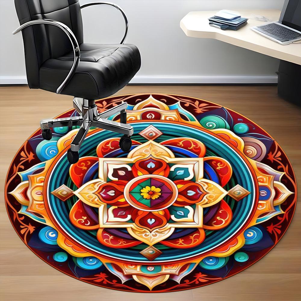 1pc Mandala Artwork Chair Carpet for Office, Non-slip, Soft and Durable Office Rug for Decoration, Perfect for Office Yy251229156