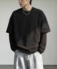 Nombeule Double Layered Crop Long Sleeve T-Shirt [Black]