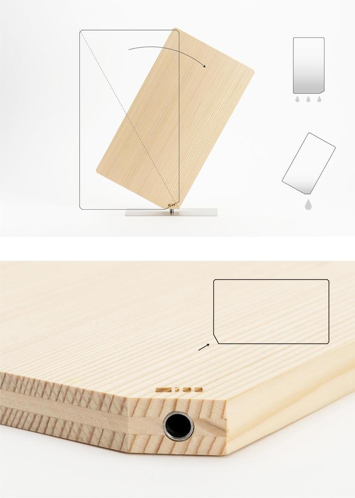 natural wood cutting board with made in natural fir wood cutting board Lightweight, stand, momi100, Japan. Hygienic, quick-drying, (medium size)