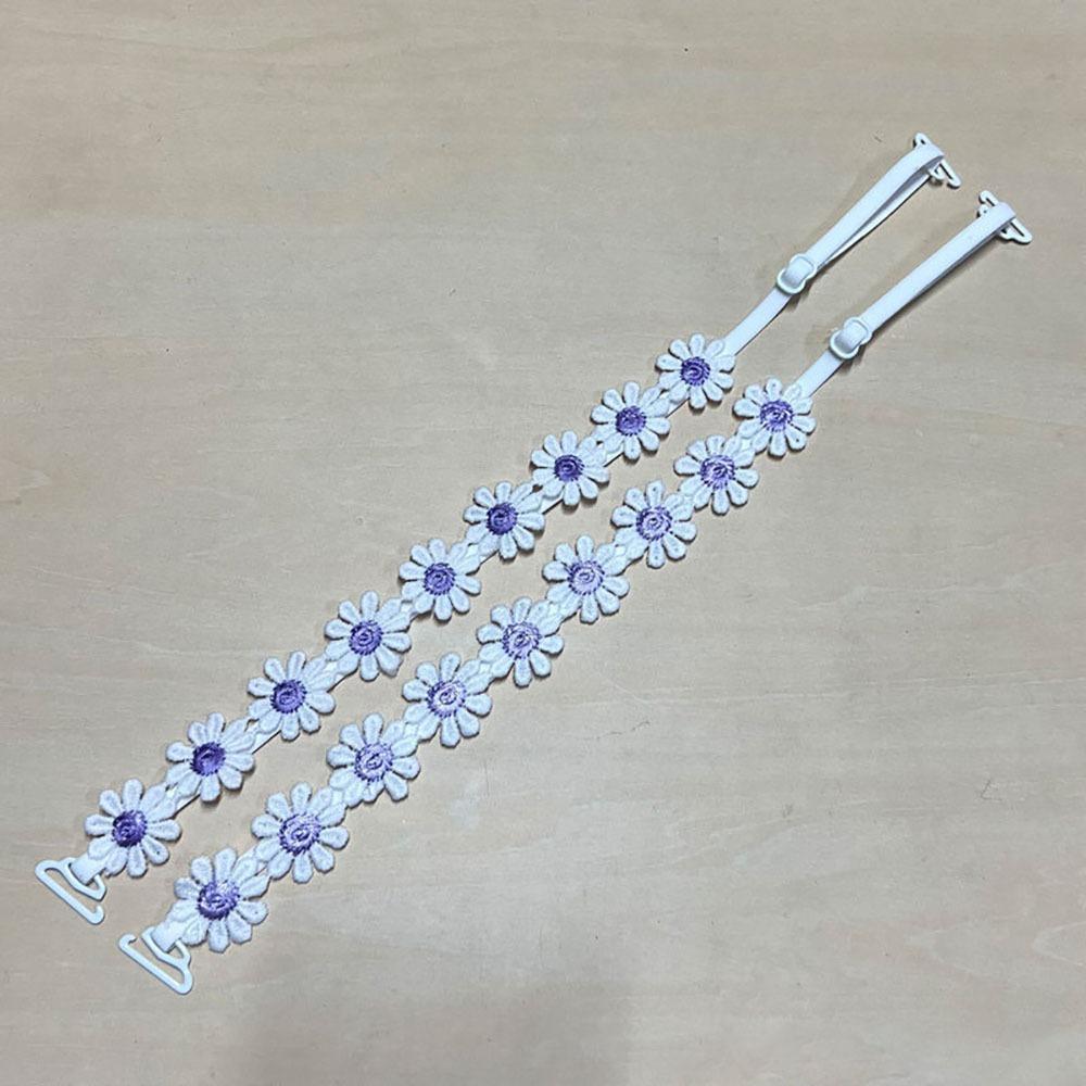 1 Paar Rutschfeste Gänseblümchen-Träger Abnehmbarer Schulterträger Langlebige Blumen-BH-Träger Frauen