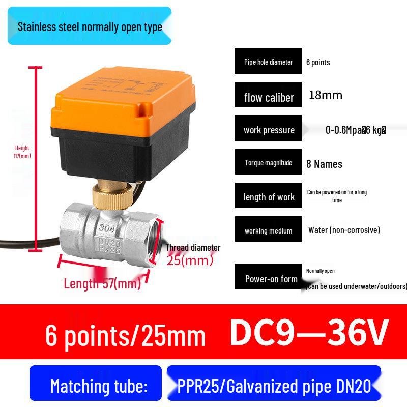 Mini Electric Ball Valve: Two-Way Threaded, Underwater & Waterproof, 220V/24V/12V