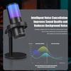 USB RGB Gaming Microphone - Condenser Mic with Noise Cancelling and Boom Stand for Streaming and Recording
