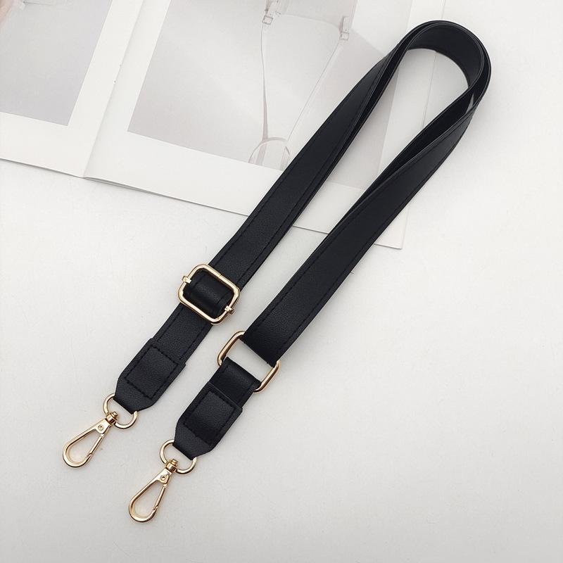 

New Bag Replacement Strap Accessories Pu Fine Grain Adjustable Messenger Bag Strap Narrow Single Shoulder Burden Reduction Strap Golden Hook чёрный