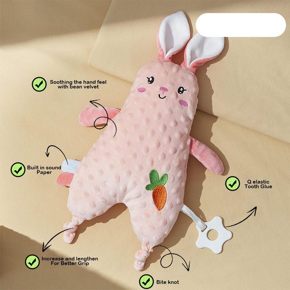 Bean Velvet Baby Soothers Toys With Teether Soothing Pillow Fun Sleeping Toy  for Infant