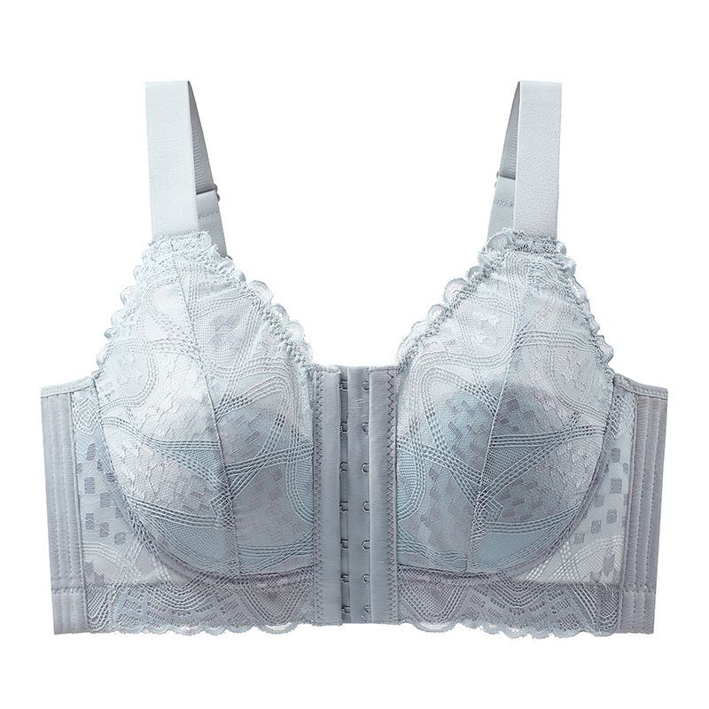 Full-cup Large-sized Lingerie Women's Gathering Bra Anti-sagging Adjustable Front-button Bra Push Up Bra