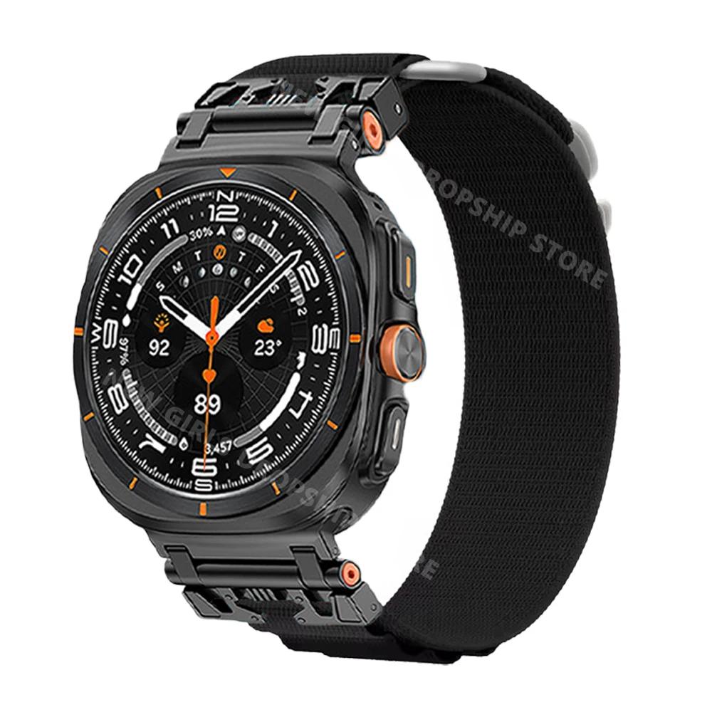 Alpine Sports Nylon Band For Samsung Galaxy Watch Ultra 47mm No Gaps Quick Fit Strap GALAXY ULTRA 47mm Curved End Loop Bracelet