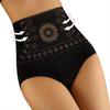 Women‘s Floral Polyamide & Spandex High Waist Shaping Panties Seamless Hip Lift Belly Control Shapewear Slim Briefs for Postpartum Recovery Underwear
