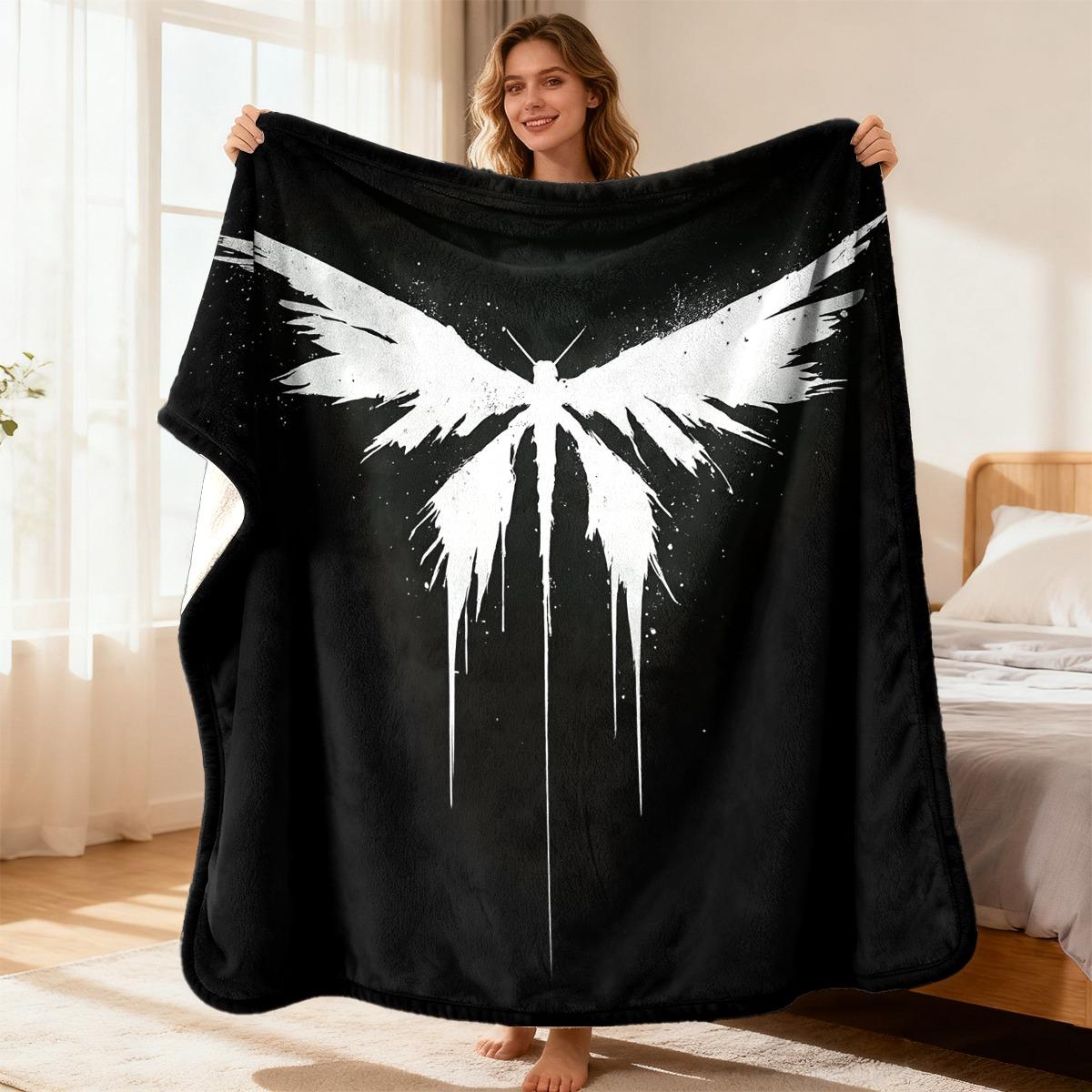 TLOU Firefly Luxury Flannel Throw Blanket, Ultra-Soft Bedspread Soundwave Technology Print for Car Bed 75X95CM