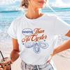 T-Shirt Short Sleeved Clothing Fun Seafood Cartoon Pattern Casual T-Shirt Women's Regular Top Travel Printed White T-Shirt