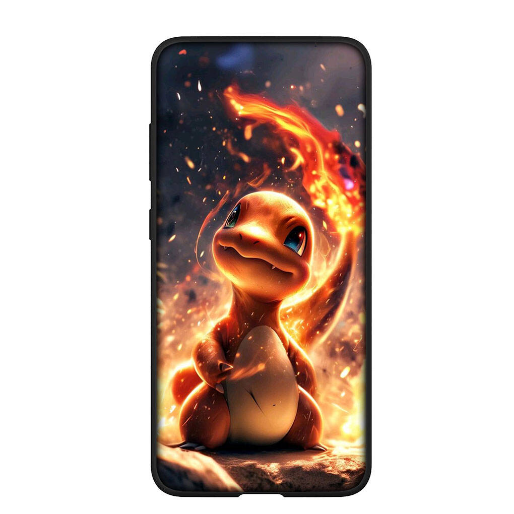 Phone Case for Samsung Galaxy S25 S23 S22 S24 Ultra FE Plus S9 A05 A06 A15 A16 A36 A37 A35 A54 A55 A56 A57 A25 A53 Anime Pikachu Pokemon GO Charmander
